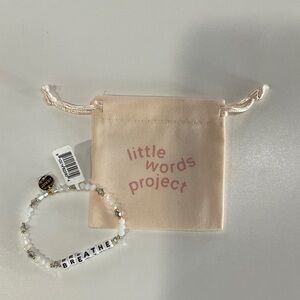 Little Words Project Breathe White and Gold Bracelet